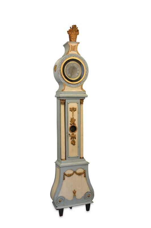 Tall painted Swedish long case clock at 260cm -empel-collections-swedish-clock--main-637375708038954244.JPG