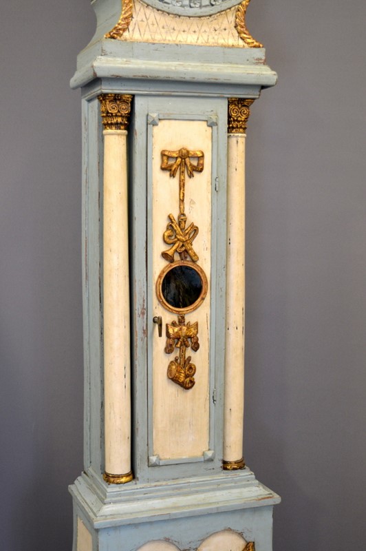 Tall painted Swedish long case clock at 260cm -empel-collections-swedish-clock-003-main-637375708043798396.JPG