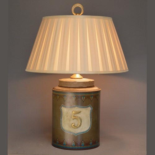 Single TEA caddy mounted as lamp