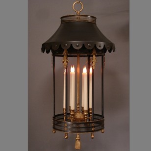 Whimsical Black Lantern, Tole And G...