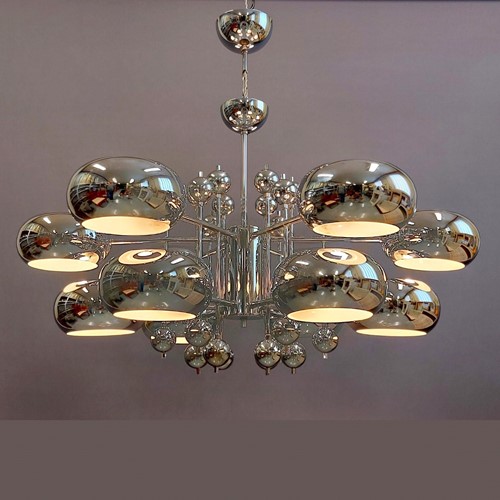70'S Chrome Space Age 12 Light Chandelier
