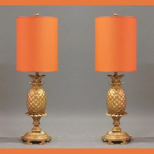 Pair Of Vintage Pineapple Lamps.