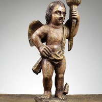 Antique 18th Century Carved Cherub Statue