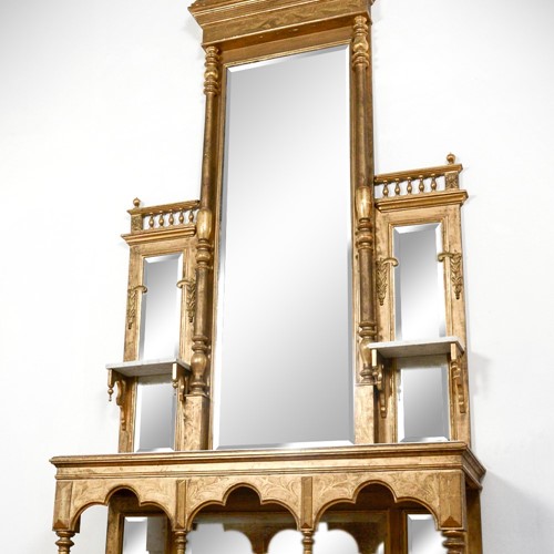 Italian gilt sacristy mirror dresser - C19th