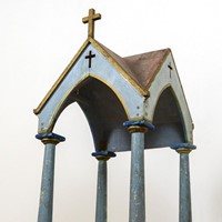 C19th painted pine tabernacle