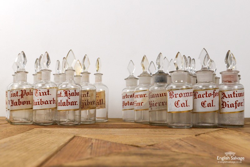 Set of 30 vintage Spanish apothecary bottles-english-salvage-b2586-6-main-637683317067786095.jpg