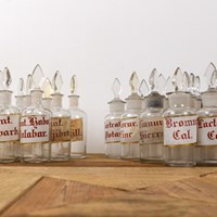 Set of 30 vintage Spanish apothecary bottles