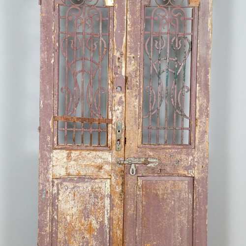 Grand 19th Century Pair of pine doors
