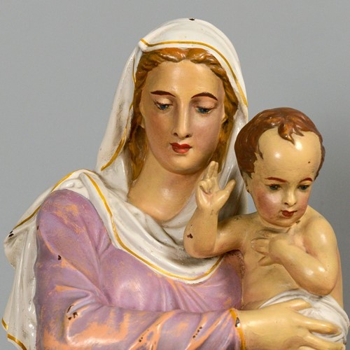 19thC cast iron figure of Mary by A.Durenne