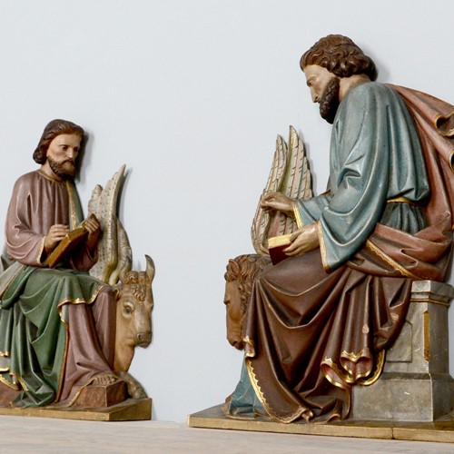 Pair of 19thC Continental ecclesiastical figures