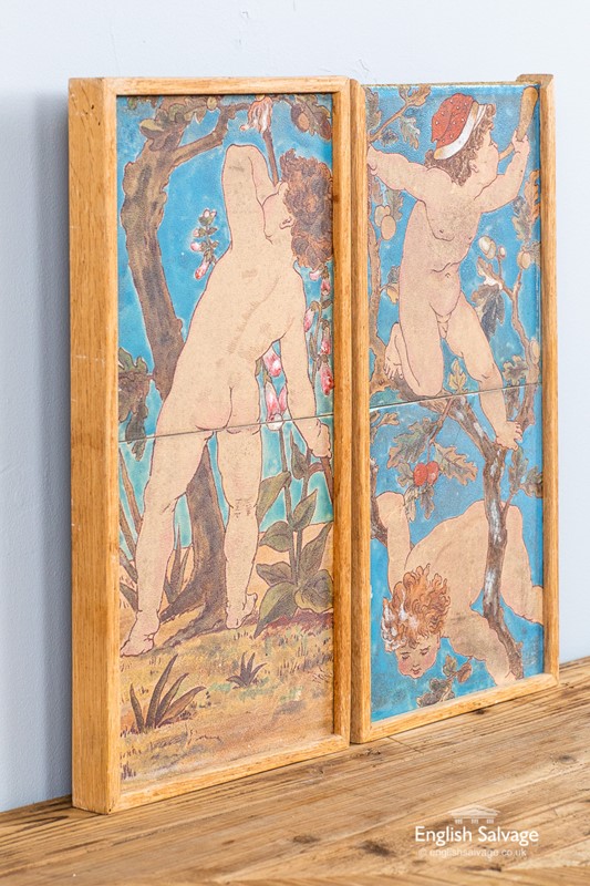 Antique set of framed cherub tiles frames-english-salvage-b3184-3-main-637702460195671191.jpg