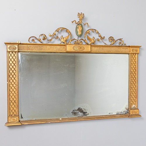 Antique neoclassical giltwood mirror