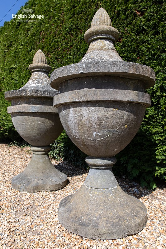 Monumental pair of 18thC blue limestone urns-english-salvage-b3785-5-main-637864981105838049.JPG