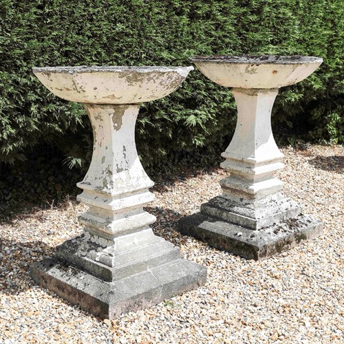 Large 1900s Brutalist composite planters