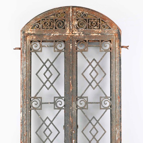 Old arch top Moroccan metal door