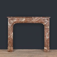 Simple 19thC rouge marble fire surround