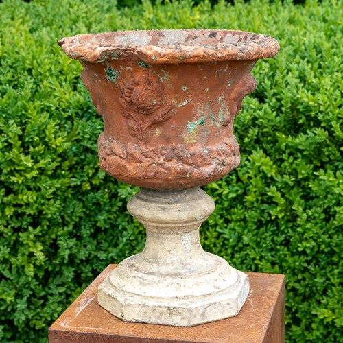 Edwardian Terracotta Urn On Associated Socle