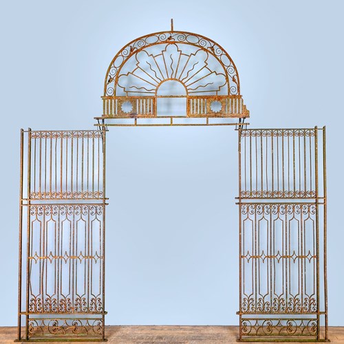 Grand English 19Th Century Wrought Iron Entranceway