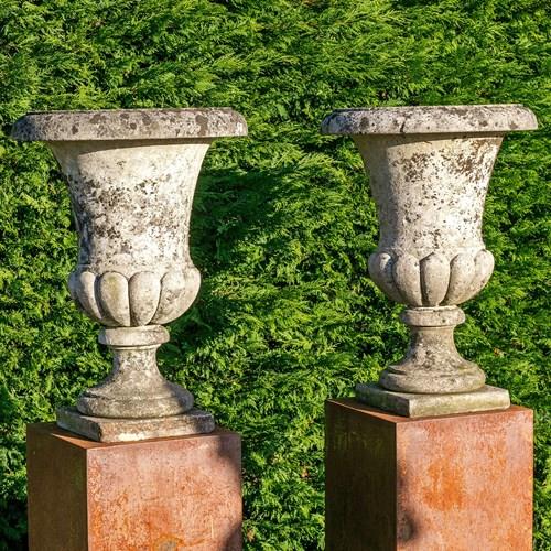 Pair Of Antique French Stone Urns