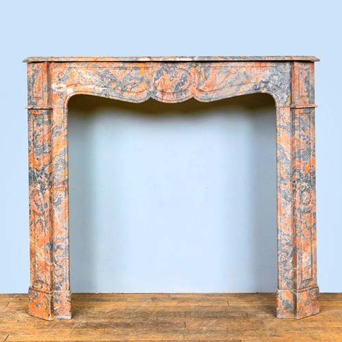 Antique French Pompadour Marble Fire Surround