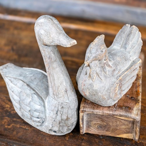 Antique Wooden Sculptures From A Plaster's Workshop