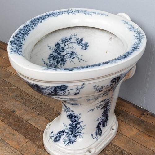 Rare Victorian original blue patterned loo