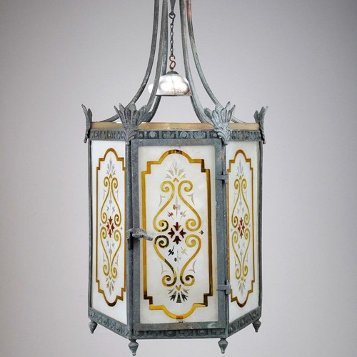 Restored 19th century brass and glass lantern