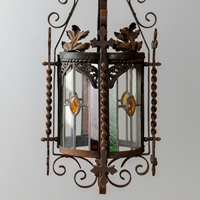  Antique wrought iron gothic lantern