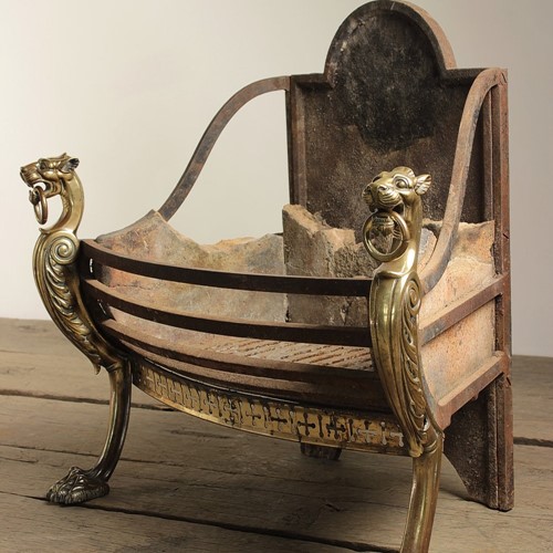 Striking 19th Century Cast Iron Fire Basket