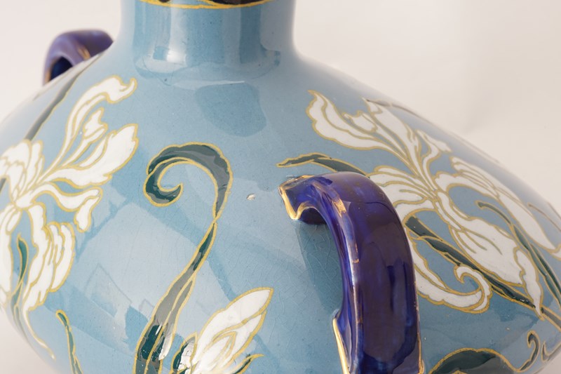 Art Nouveau Mantle Vase, Emile Diffolth For Boch Freres Kermamis C1900 -epilogue-one-antiques-bfvase10-main-638197715373075245.JPG