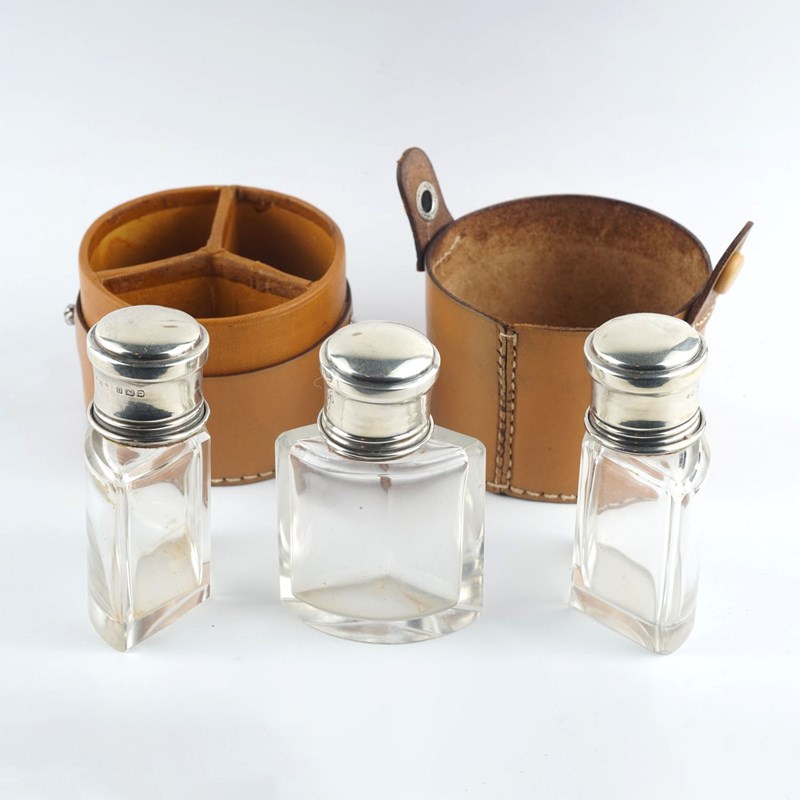 3 Small Cased Decanters, Hallmarked London 1928-epilogue-one-antiques-decant-2-main-638073339087150809.jpg
