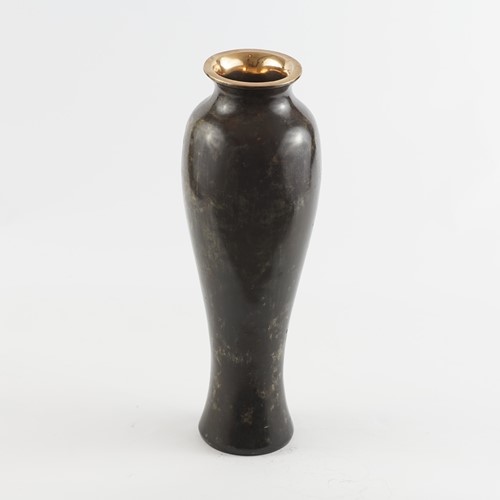 Patinated Bronze Vase, Stamped And Numbered