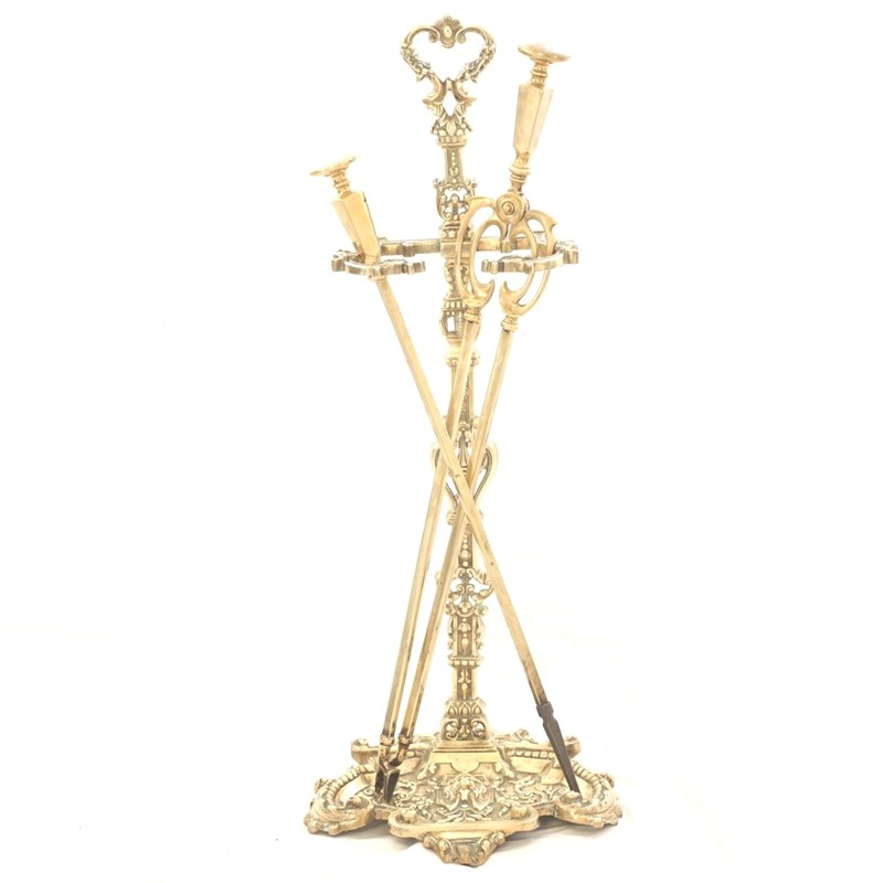 19Th Century French Cast Brass Fireplace Companion Stand With Later Tools-epilogue-one-antiques-tools-main-638237546014442922.jpg