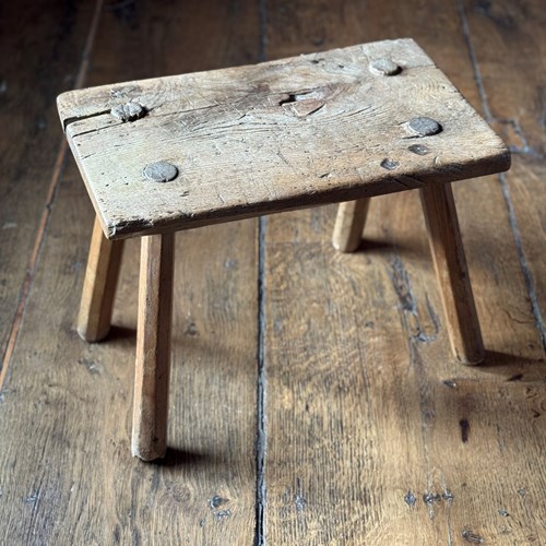 19Th Century Elm Dairy Stool