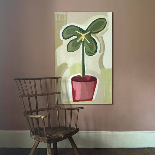 'Large Plant Pot' Acrylic On Canvas By Rusty
