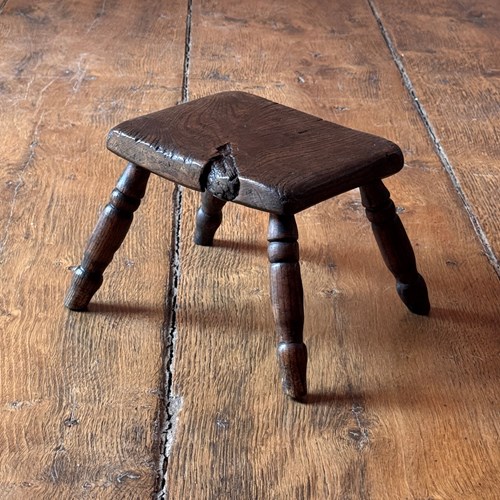 Primitive 19Th Century Elm Stool