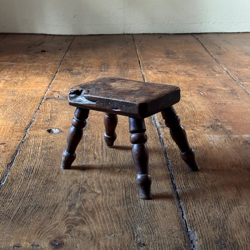 19Th Century Burr Top Hearth Stool