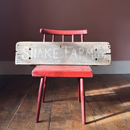 Mid 20Th Century Hand Painted ‘Snake Farm’ Sign