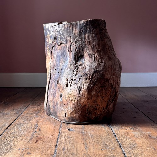 Large Primitive 19Th Century Dug Out Tree Trunk