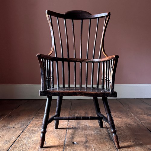 Superb 18Th Century Primitive West Country Windsor Armchair