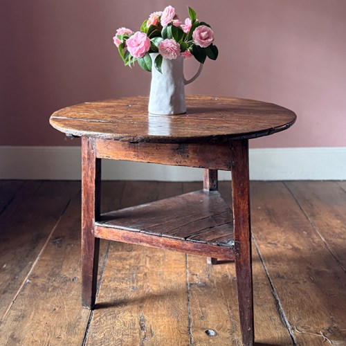Large 19Th Century Oak Cricket Table