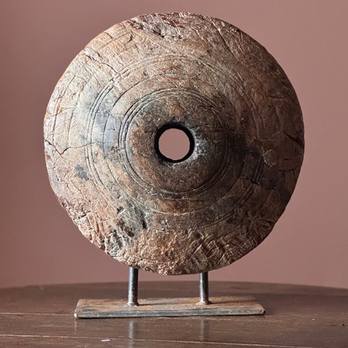 An Attractive 19Th Century Dutch Pulley Wheel