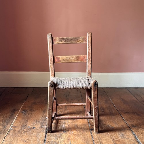 19Th Century Irish Sugan Chair With Historic Paint
