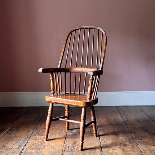 19Th Century Welsh Stick Chair With Original Scumble Paint Finish