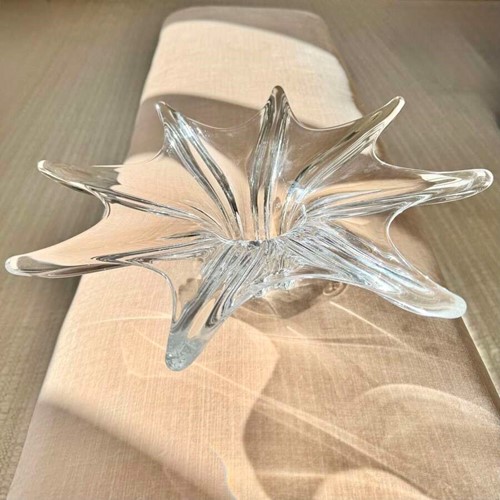 Large Starfish crystal bowl attributed to Baccarat