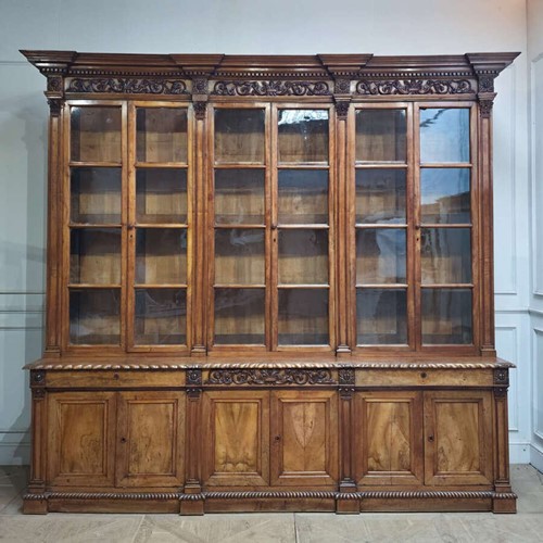 French Walnut Glazed Kitchen Dresser/ Bookcase