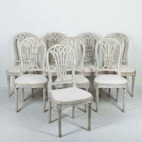 Set of Eight Late 19th Century French Dining Chairs