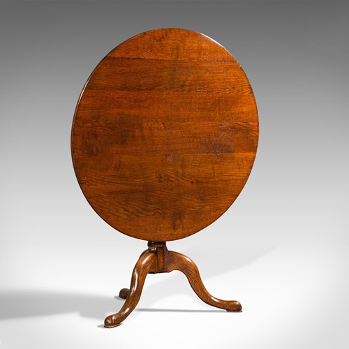 Antique Tilt Top Side Table, England, Oak, Occasional, Lamp, Georgian, C.1760