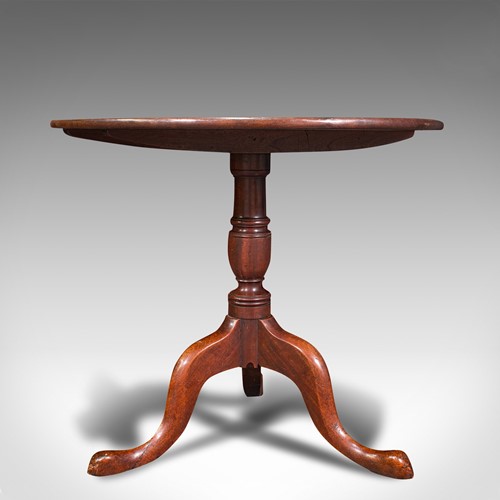 Antique Tilt Top Table, English, Mahogany, Lamp, Wine, Side, Georgian, C.1770