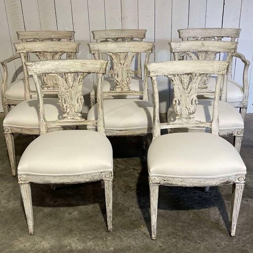 Set of 8 French Empire dining chairs circa 1860